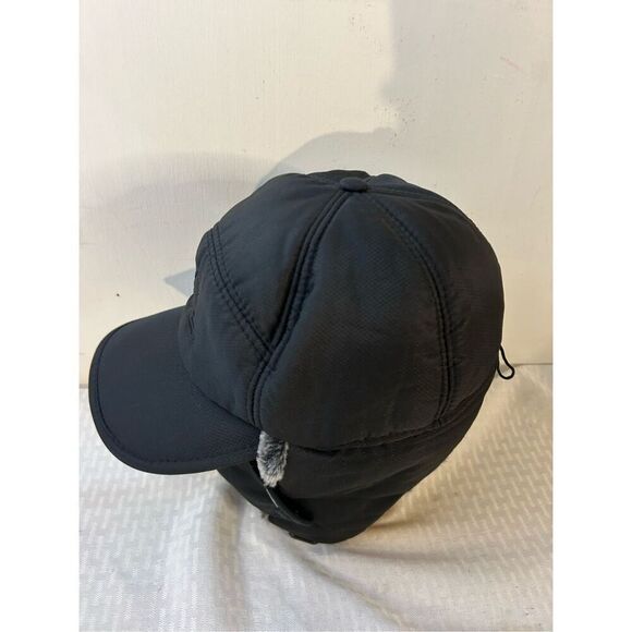 Supplex trapper fur-lined hat face guard pilots cap black - Picture 2 of 5